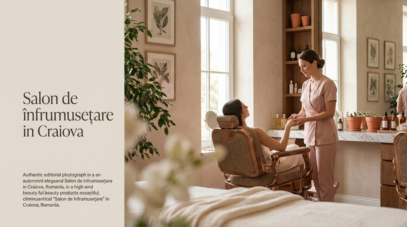 Salon de înfrumusețare Edw Beauty – interior elegant cu tonuri de verde și ocru